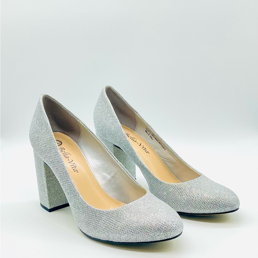 Bella Vita Silver Glitter Pumps